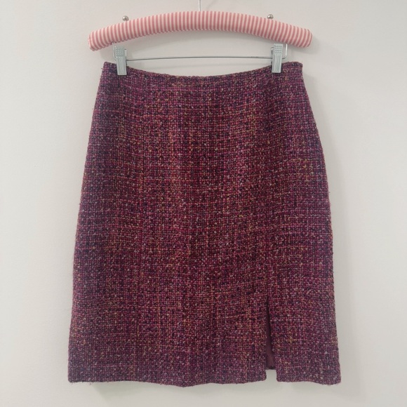 Talbots Berry Texture Wool Blend Skirt - Picture 1 of 6